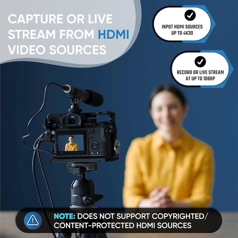 ClearClick جهاز تسجيل وبث مباشر للصوت والفيديو بدقة 1080P إلى USB - مدخل HDMI، AV، RCA، S-Video، VCR، VHS، كاميرا الفيديو، Video8، Hi8، DVD، أنظمة الألعاب - توصيل وتشغيل USB-C - Image 3